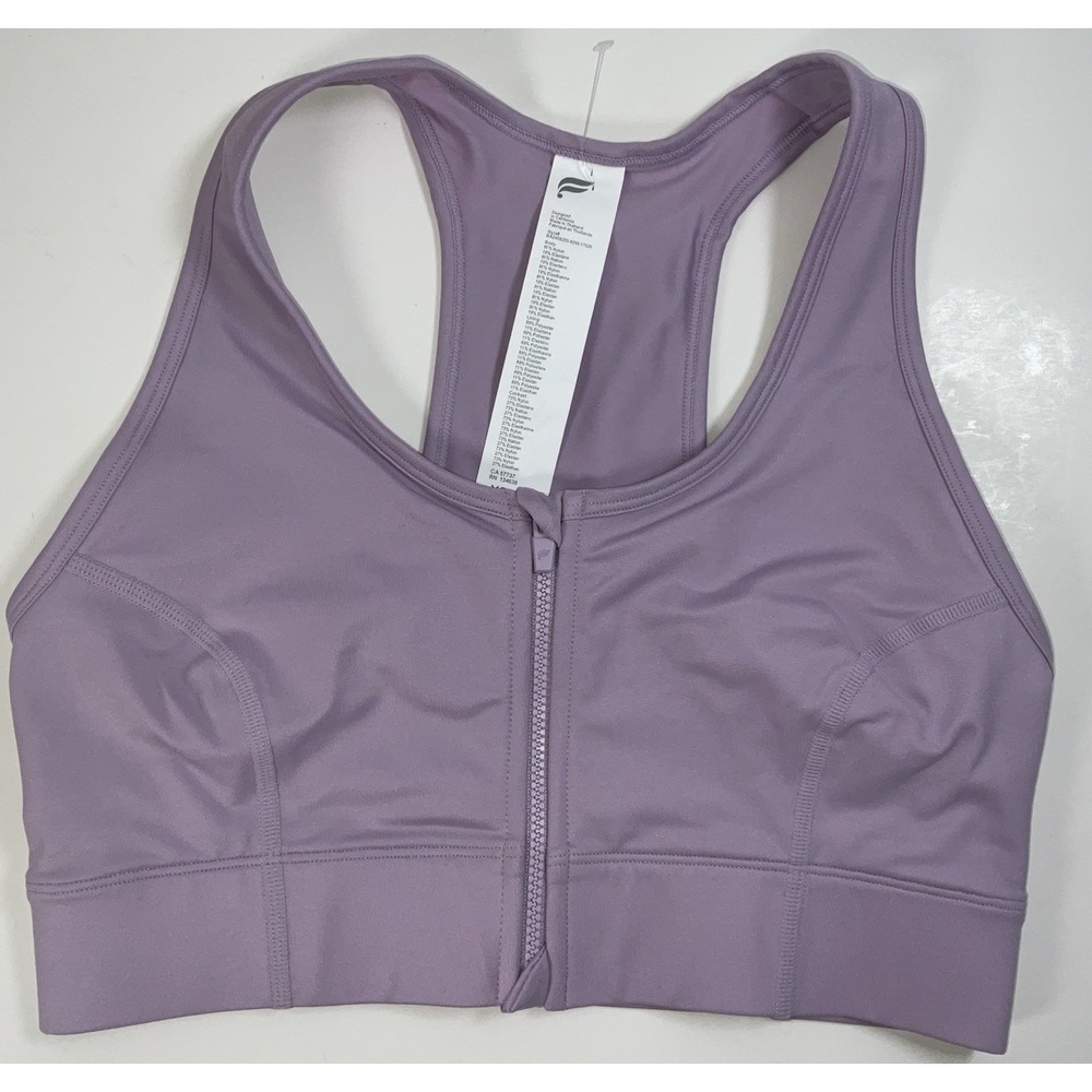 NWOT Women's Fabletics On The Go Medium Impact Zip Front Sports Bra Lilac XS